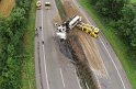 LKW umgestuerzt A 1 Rich Saarbruecken P180